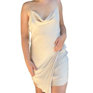 Naked Zebra Satin Cowl Neck Mini Dress – NWT Size Medium